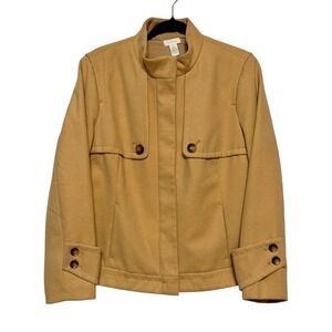 Chico's Camel Minimalist Parisian Chic‎ Coat Women's Size 2 Large Classic Chic